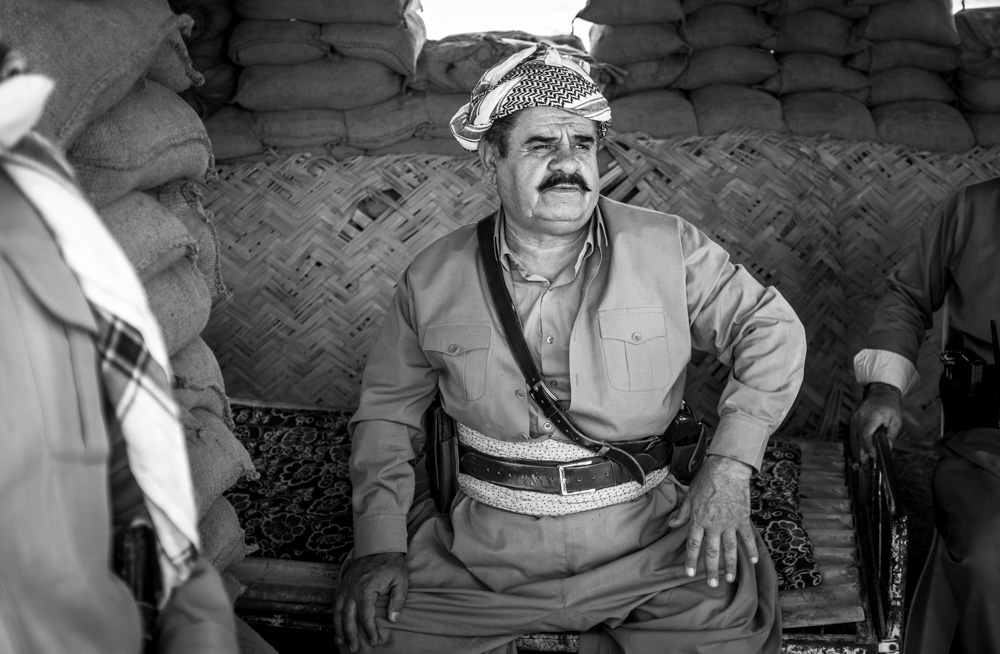 Peshmerga soldiers on the Gwer front line, southwestern Erbil, May 3, 2016. (Photo: Kurdistan24/Alexandre Afonso)